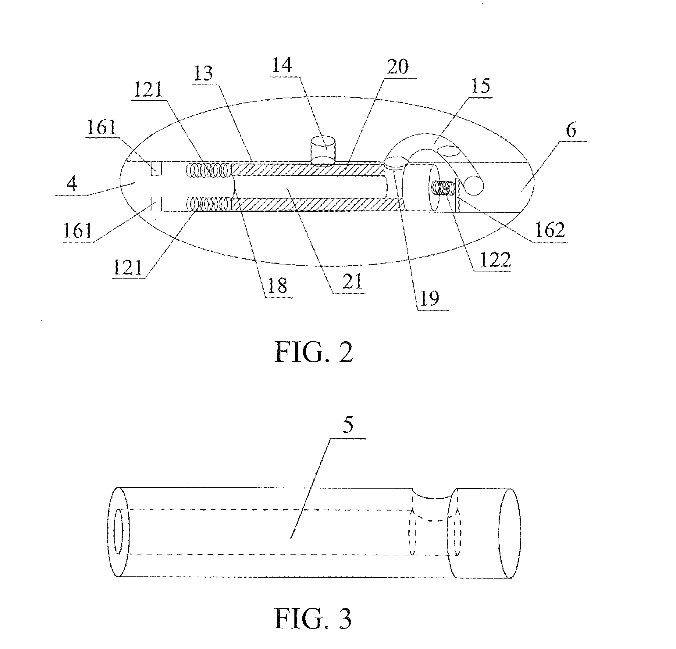 Container, containing device and method for taking out contained product