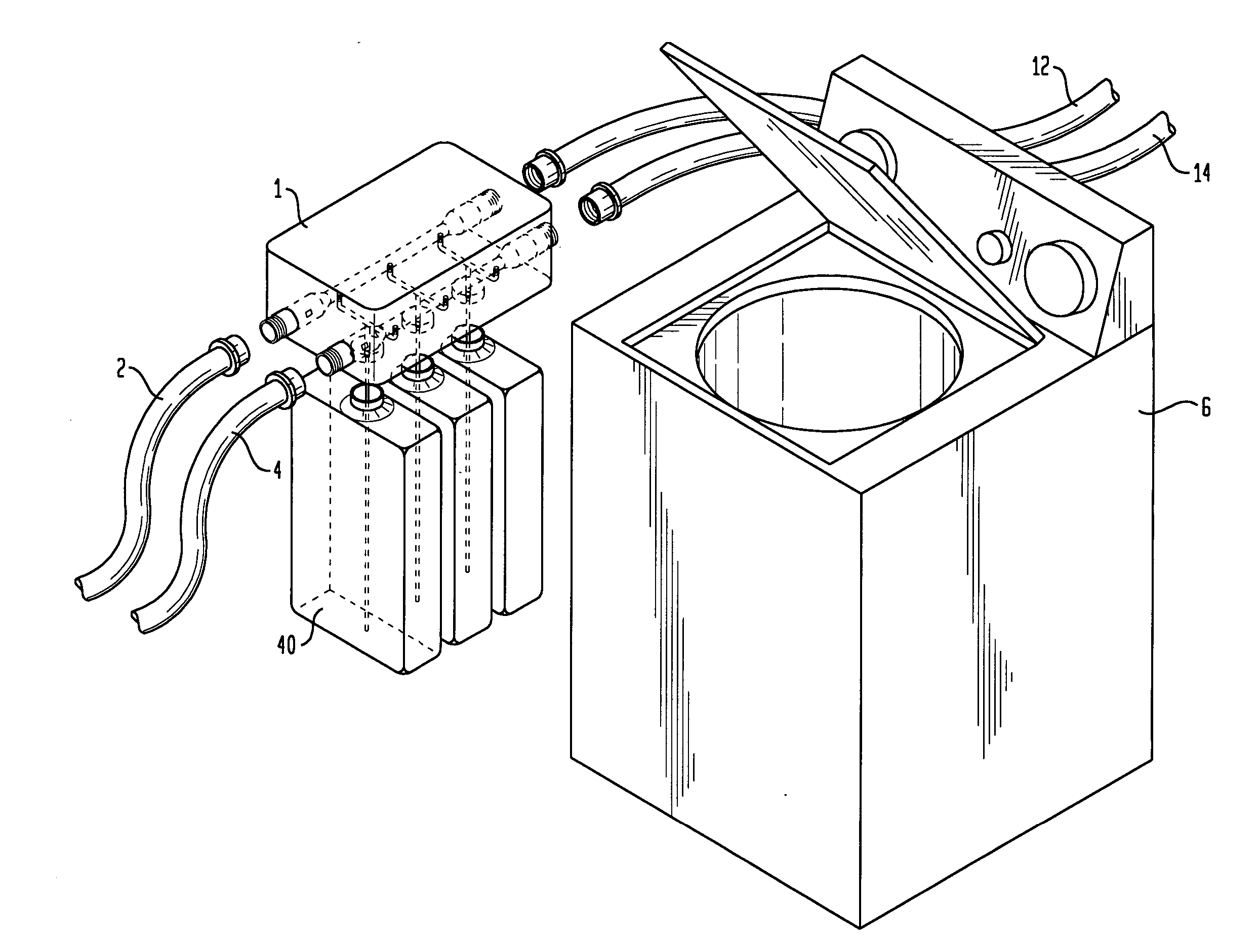 Automatic stand-alone dispensing device for laundry care composition