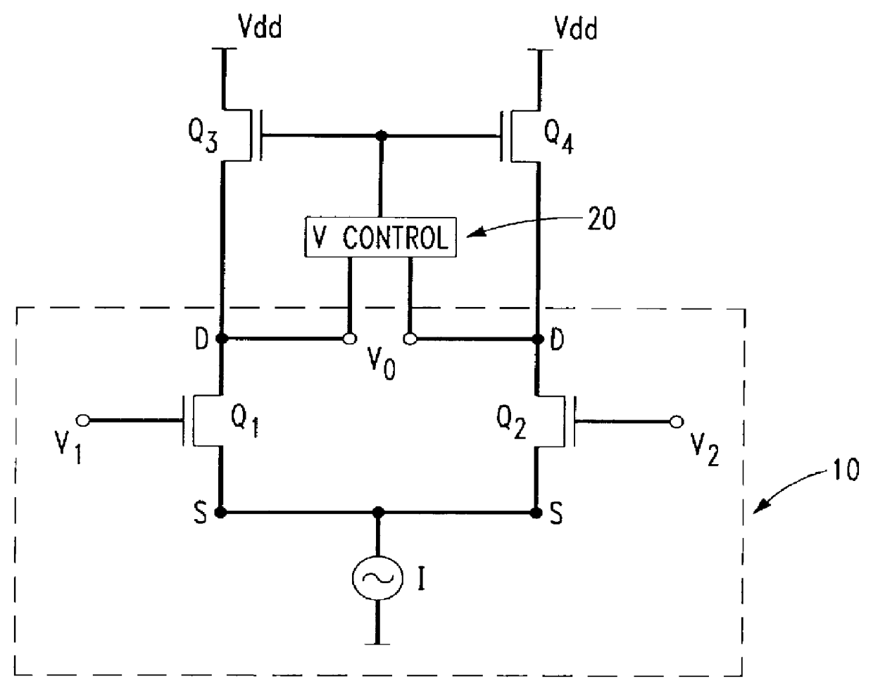 CMOS differential amplifier having offset voltage cancellation and common-mode voltage control