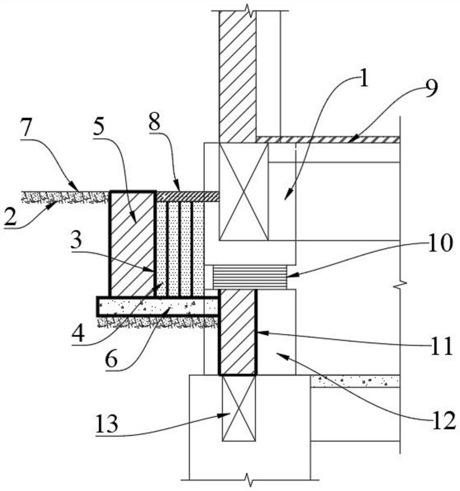 Shock insulation groove system of novel house building foundation shock insulation structure