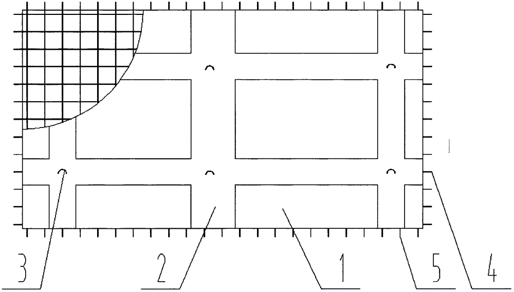 Concrete laminated slab prefabricated part with two-way ribs