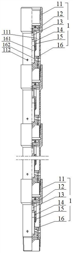 Underground hydraulic sound wave liquid inlet screen pipe and lifting pipe column