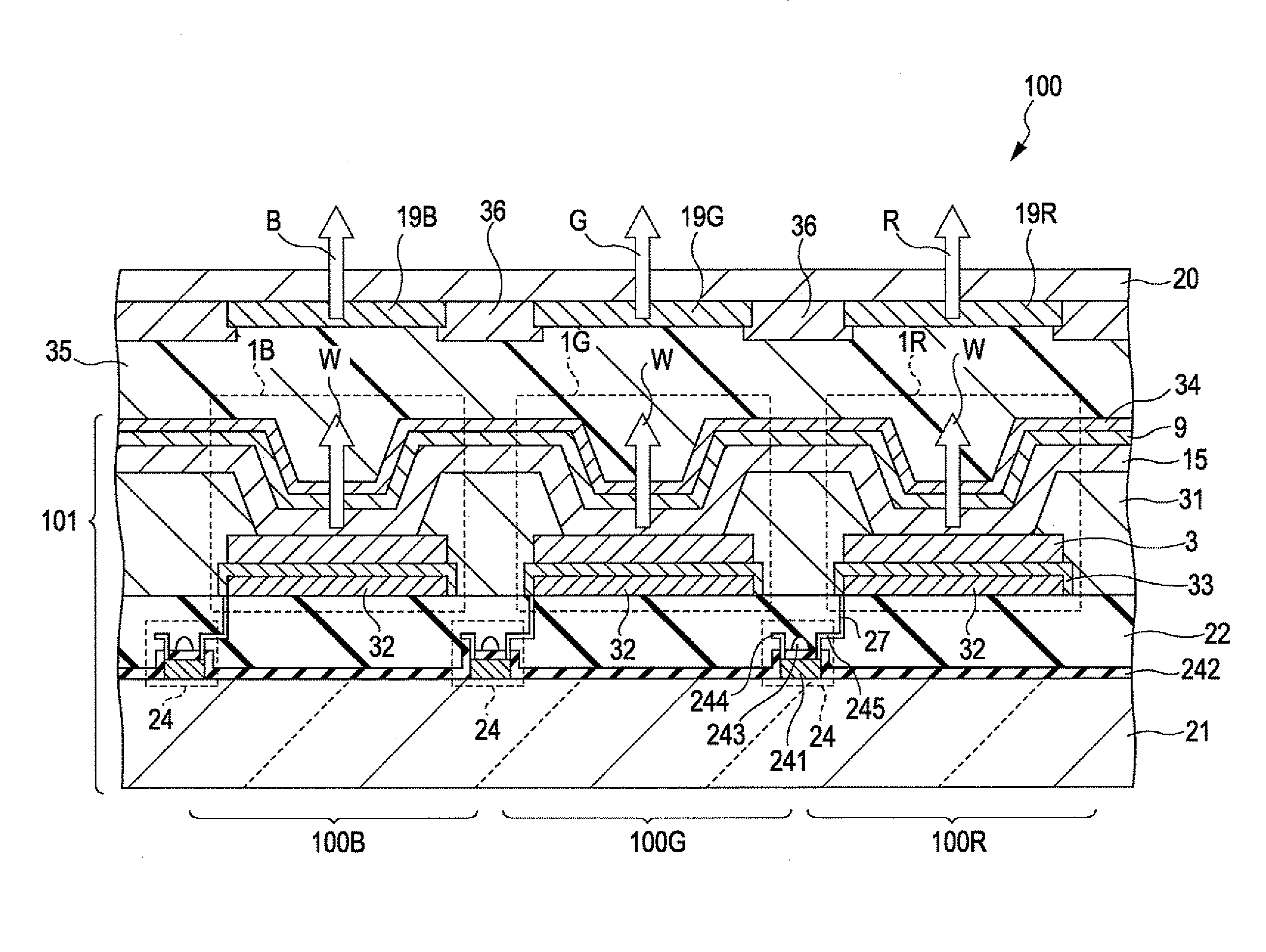 Light-emitting element, light-emitting apparatus, display, and electronic device