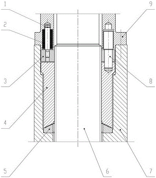 Thread gap elimination device and assembly method thereof