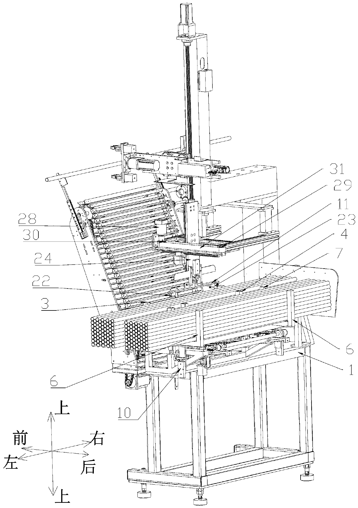 Material pipe transferring mechanism and material pipe transferring method of automatic pipe feeding machine of bottle making machine