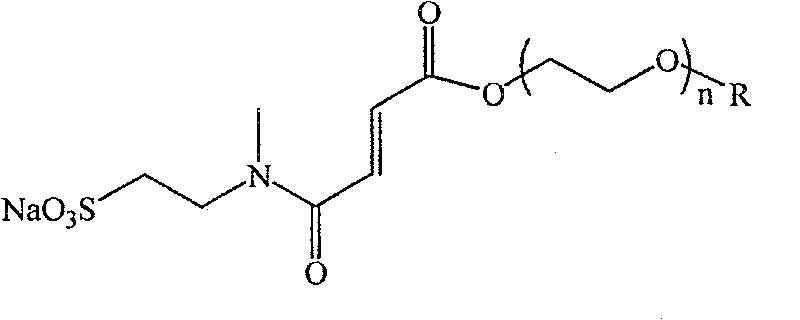 Boletic acid type polymerisable emulsifier containing negative ion and non-ionic group and preparation method thereof