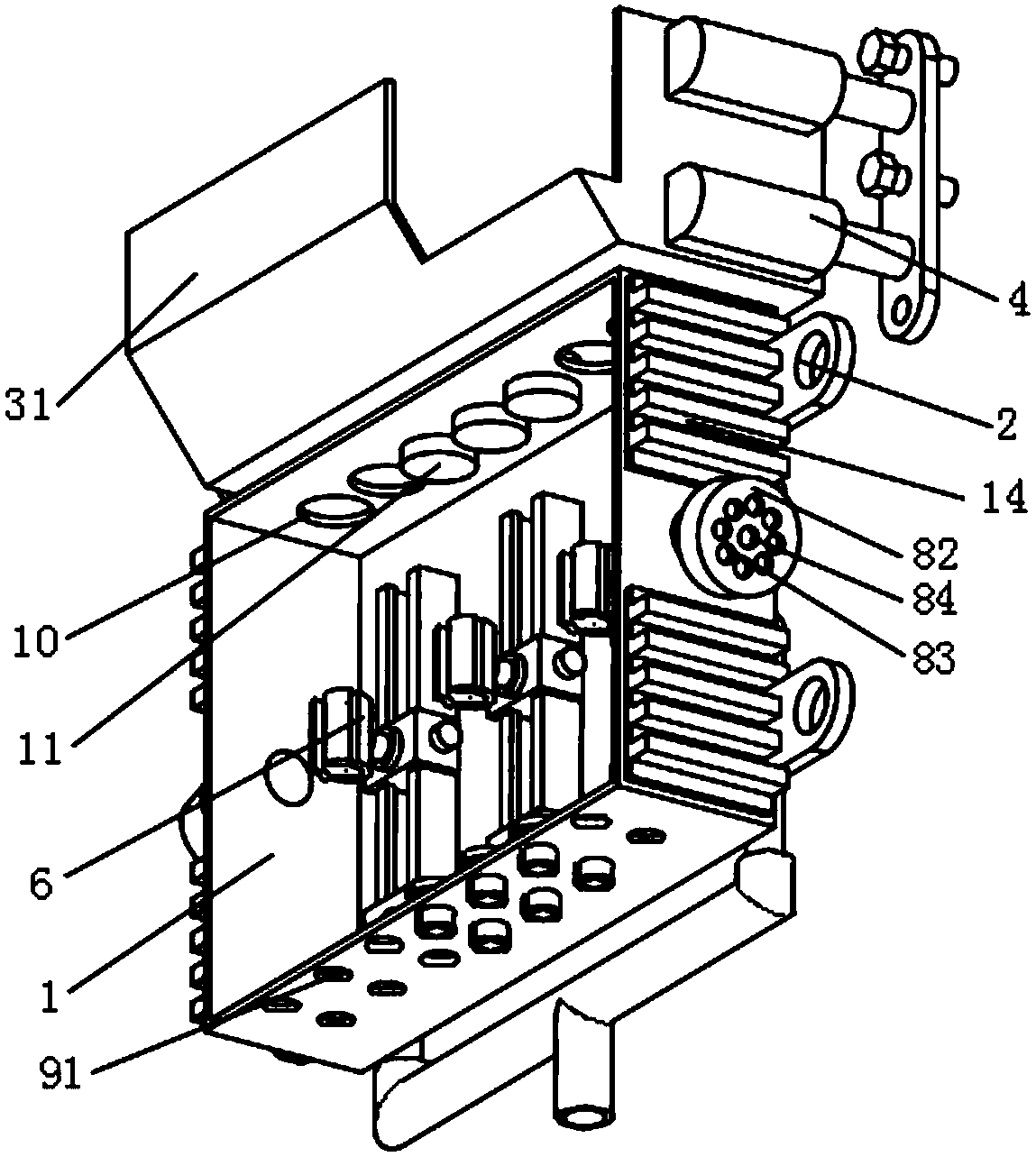 Communication engineering optical fiber switching box