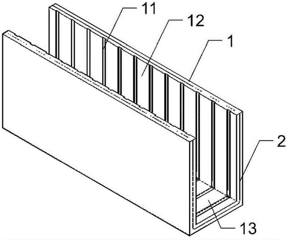 Fiber woven mesh reinforced cement-based composite material permanent beam formwork and manufacturing method thereof