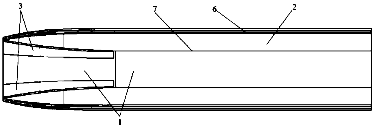 Longitudinal flow transition type semi-gliding yacht