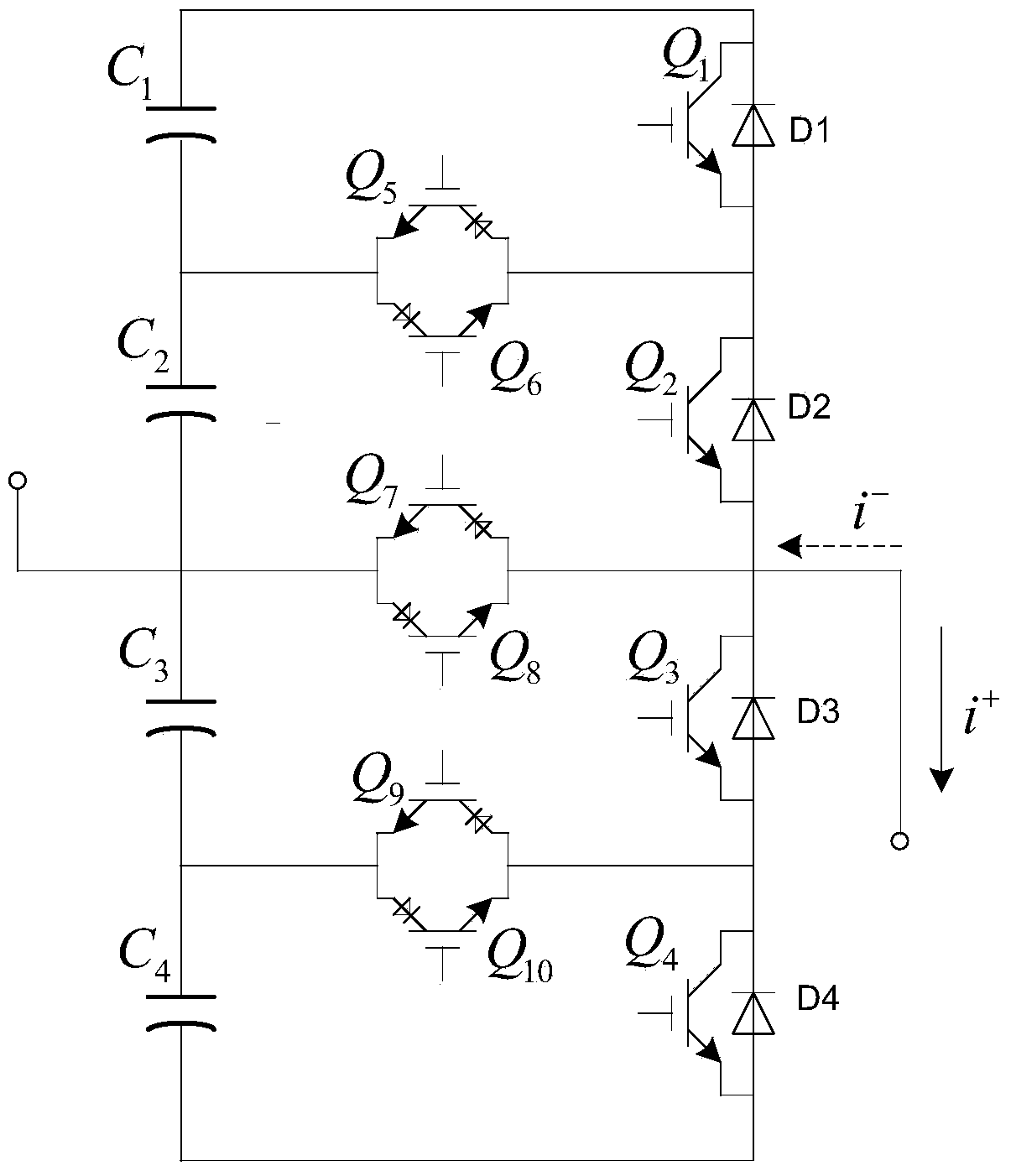 T-shaped multi-level inverter circuit based on reverse blocking IGBT antiparallel connection