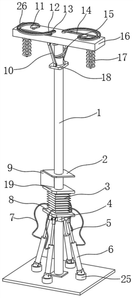 Anti-toppling telegraph pole with correction function