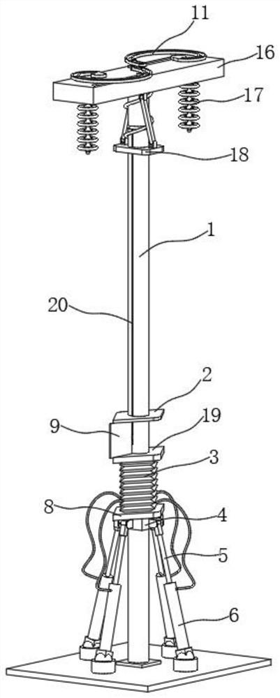 Anti-toppling telegraph pole with correction function