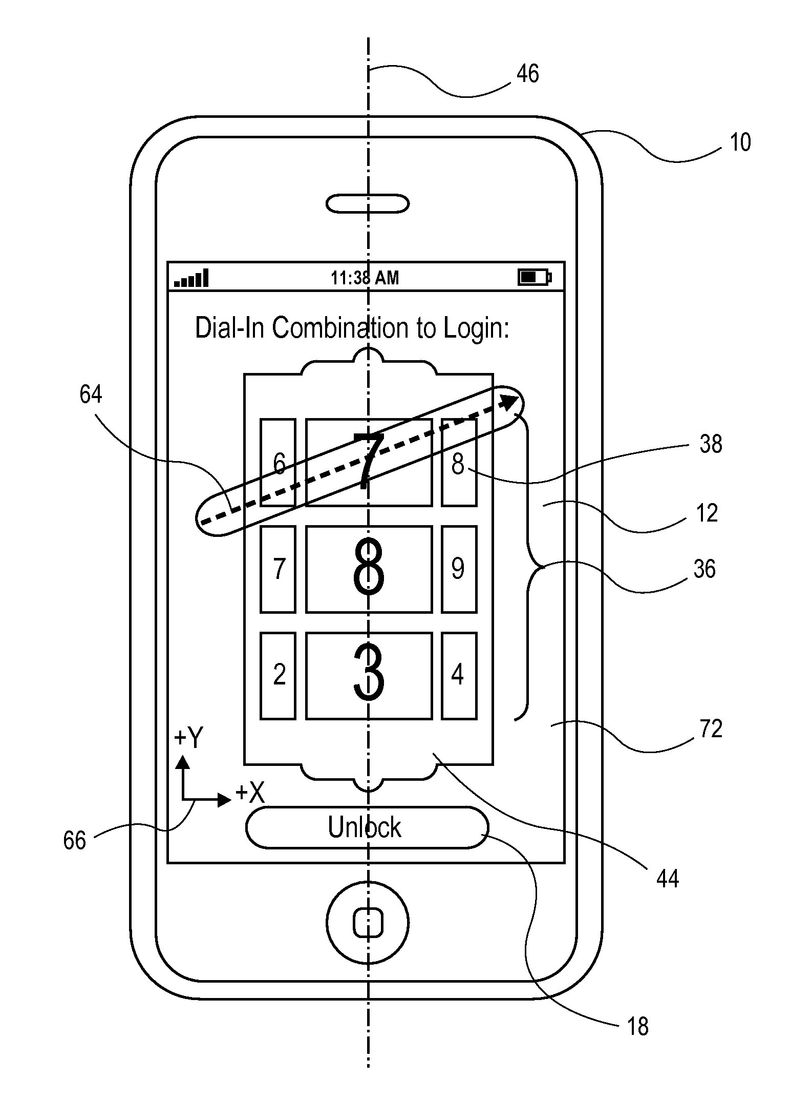 System and method for touchscreen combination lock