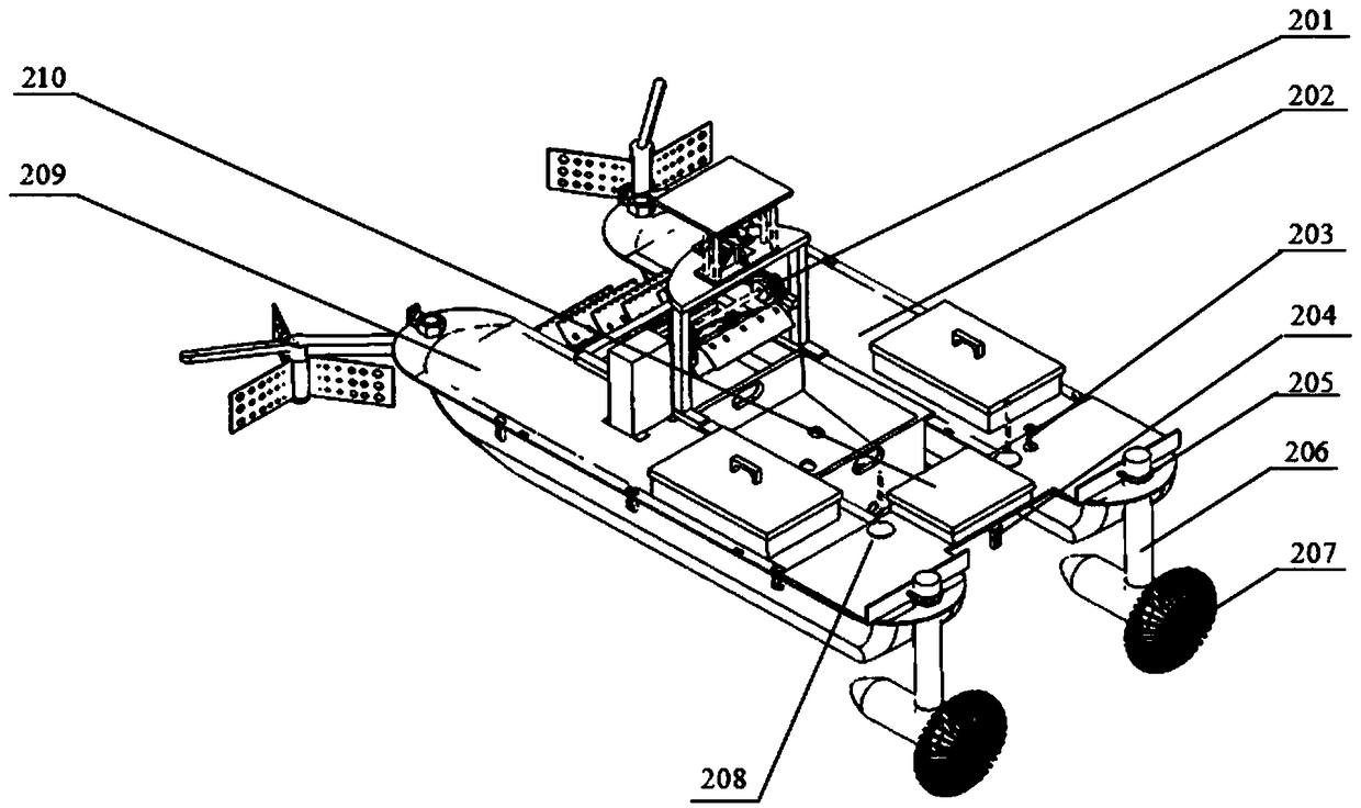 Unmanned ship used for on-water garbage cleaning