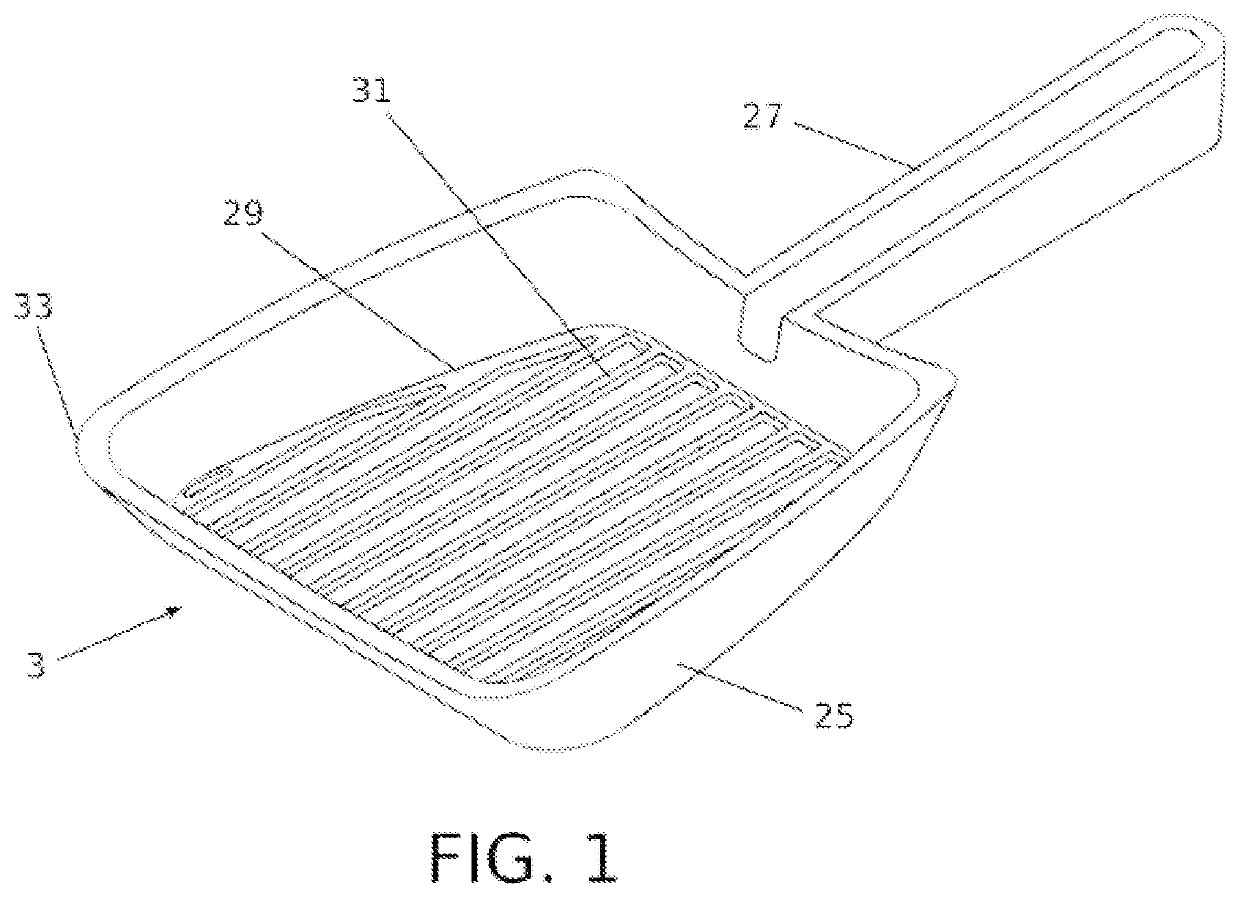 Litter scooping receptacle