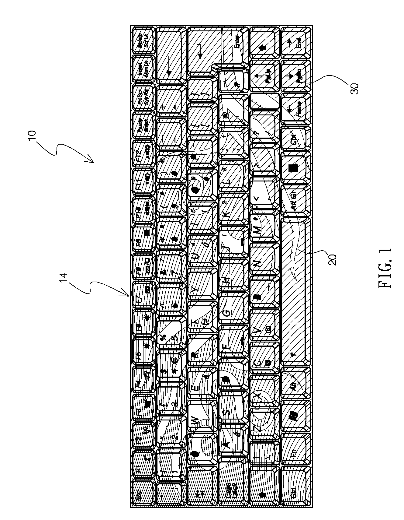 Keyboard with paint scheme