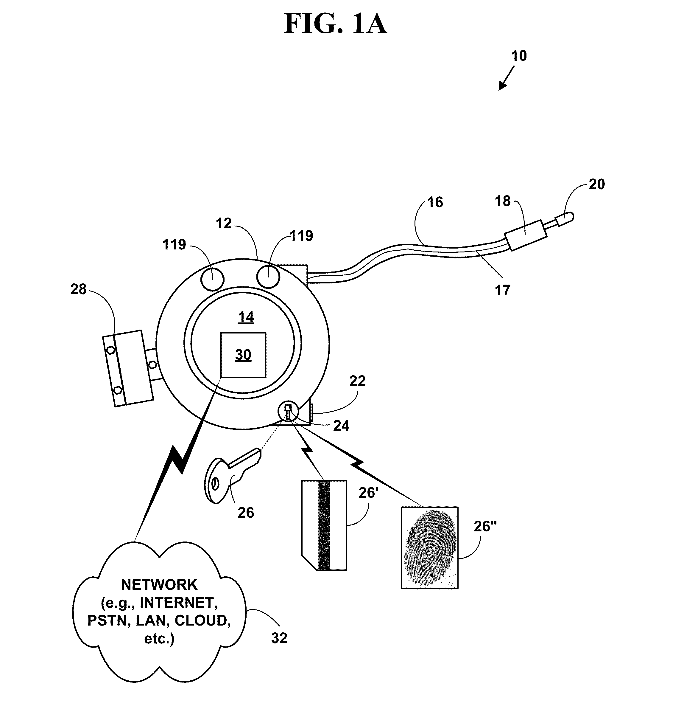 Mobile lock with retractable cable