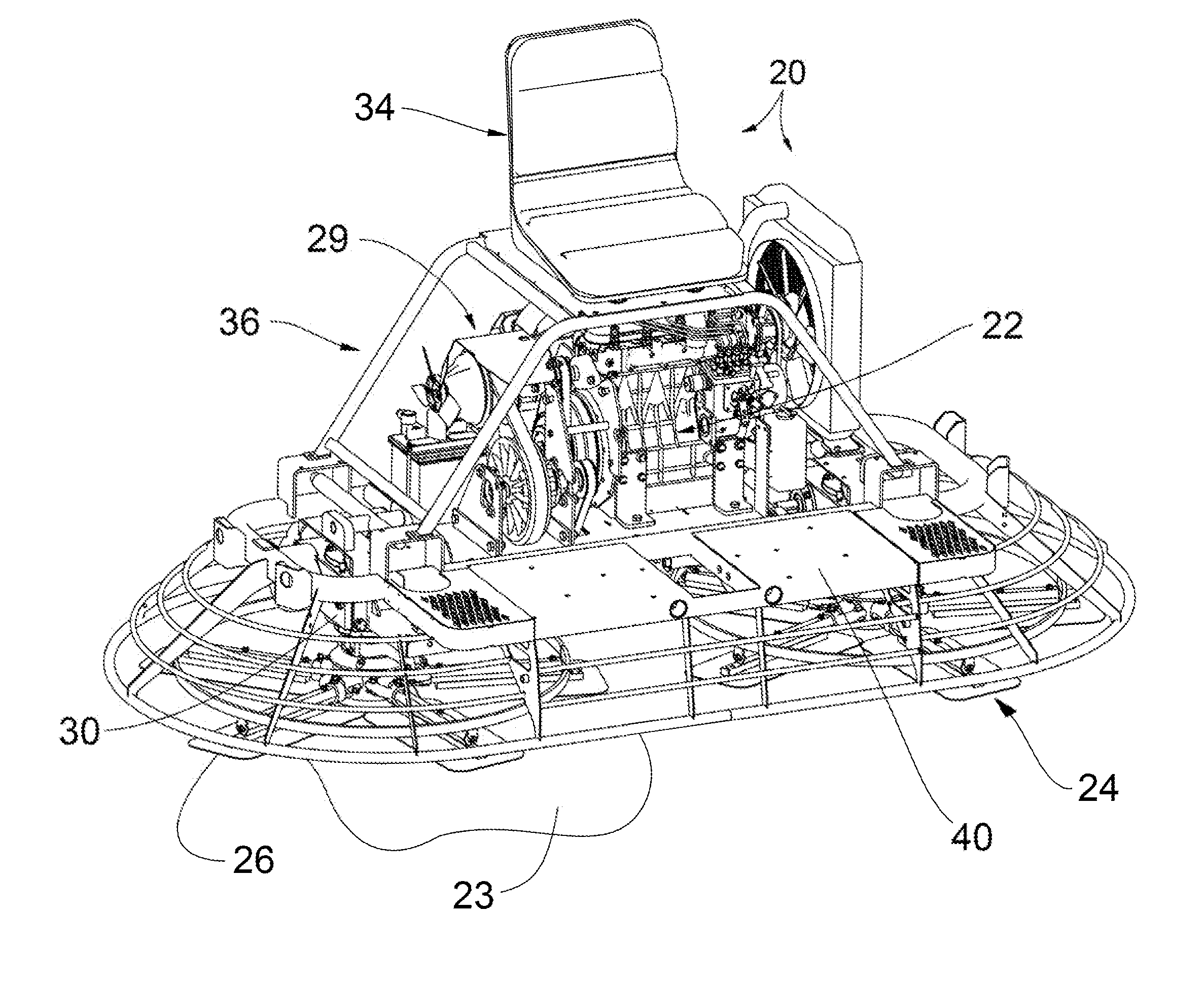 Riding Trowel With CVT Clutch Module