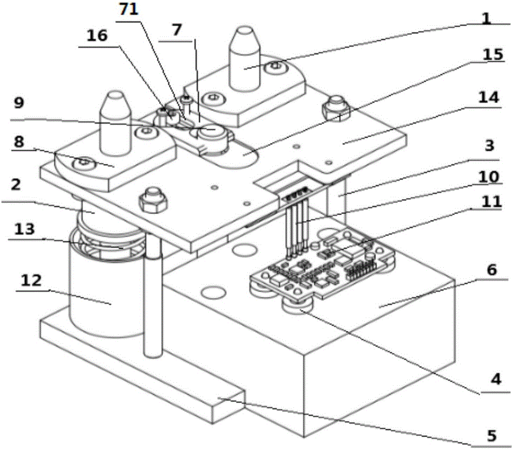 Test tool for detecting tilt angle sensor circuit board