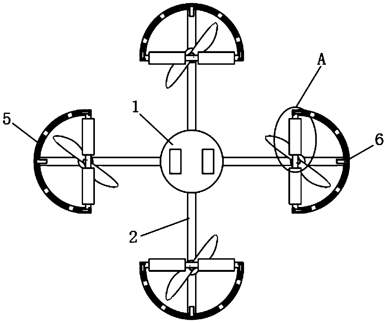 Rotor wing protecting device for agricultural plant protecting unmanned aerial vehicle