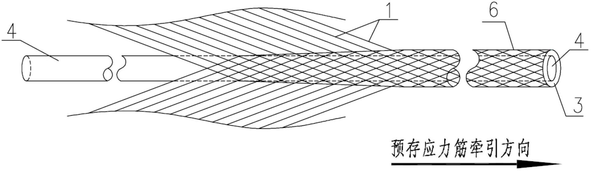 Prestressing tendon reinforced composite material and manufacturing method thereof