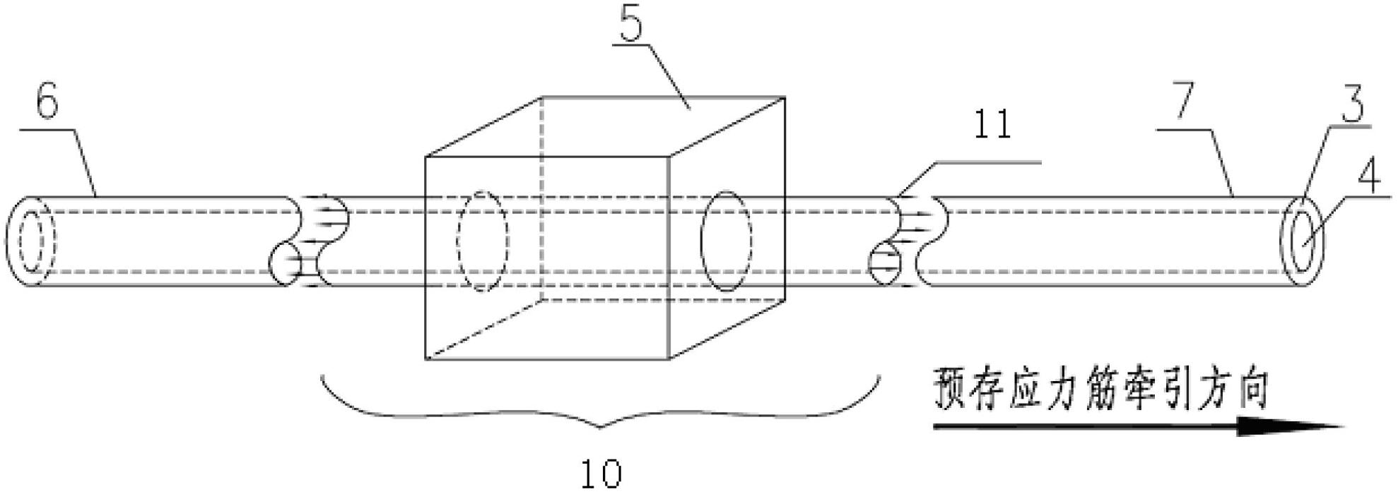 Prestressing tendon reinforced composite material and manufacturing method thereof