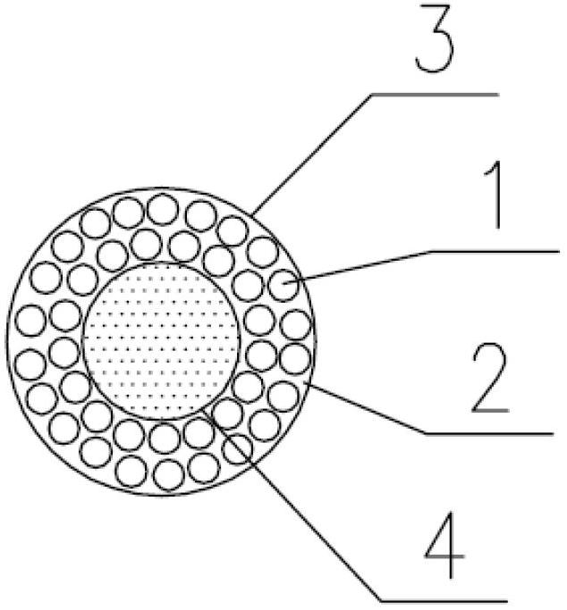 Prestressing tendon reinforced composite material and manufacturing method thereof