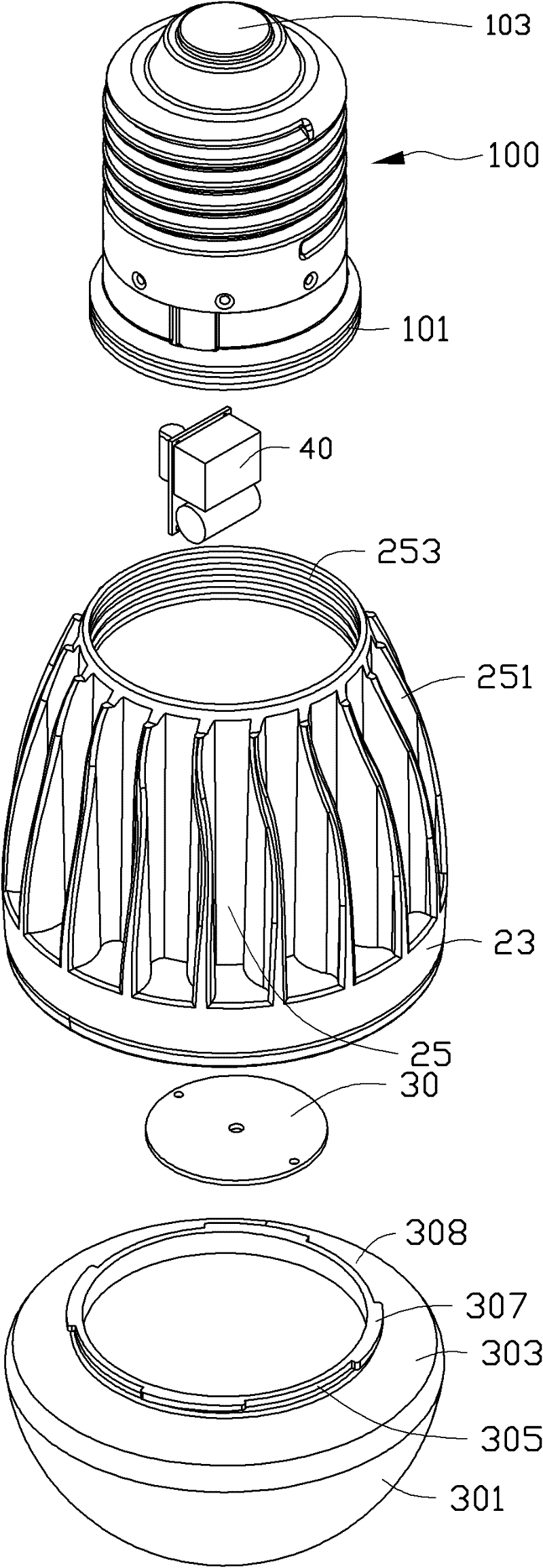 LED (light emitting diode) light fitting