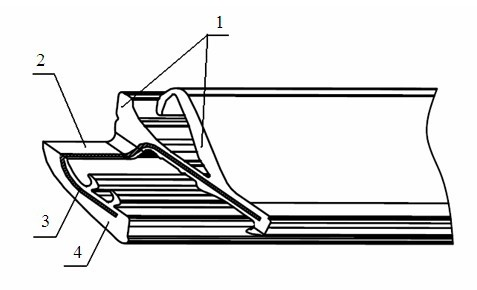 Punching device preventing automobile sealing strip with skeleton from machining deformation