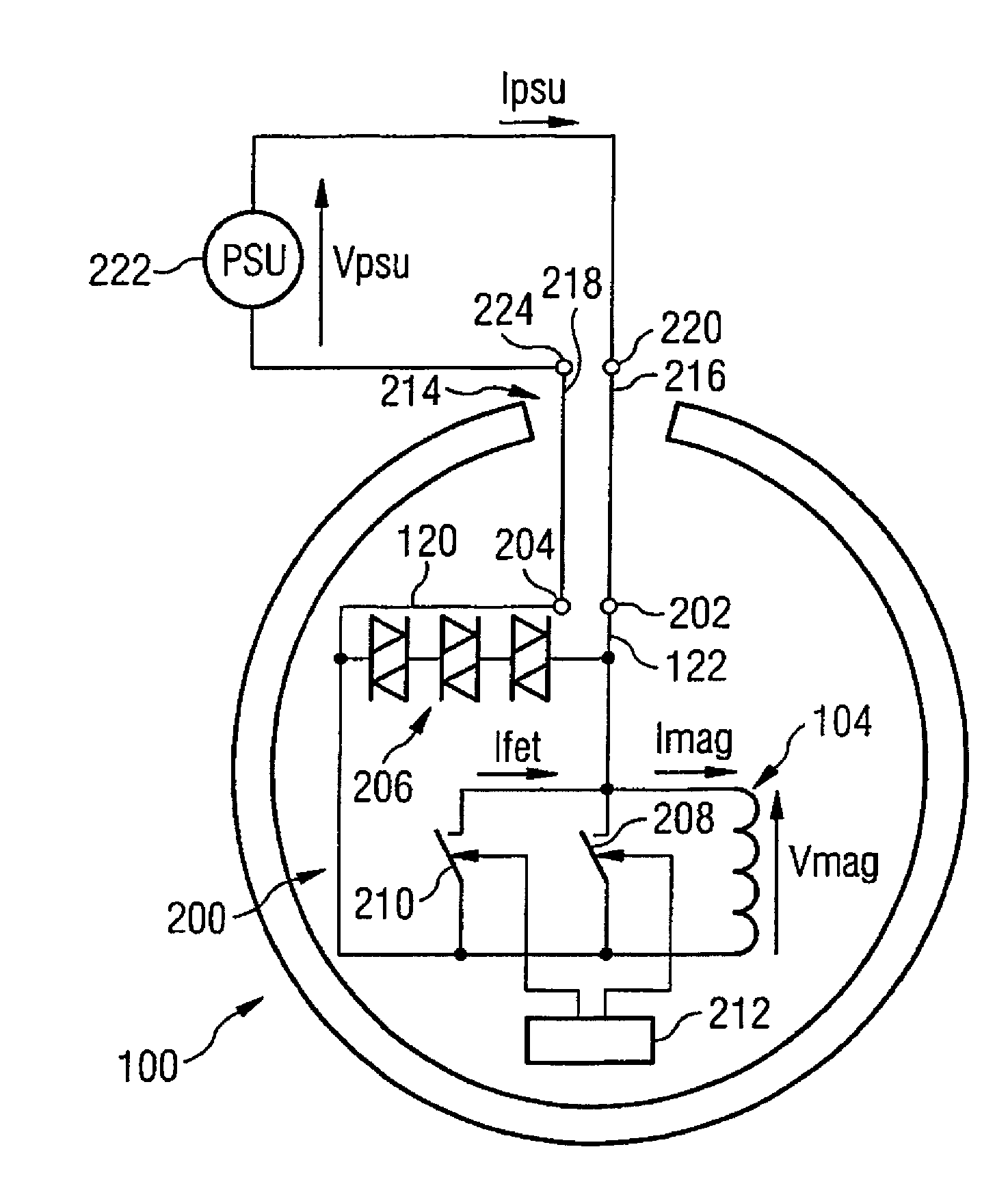 Coil energization apparatus and method of energizing a superconductive coil