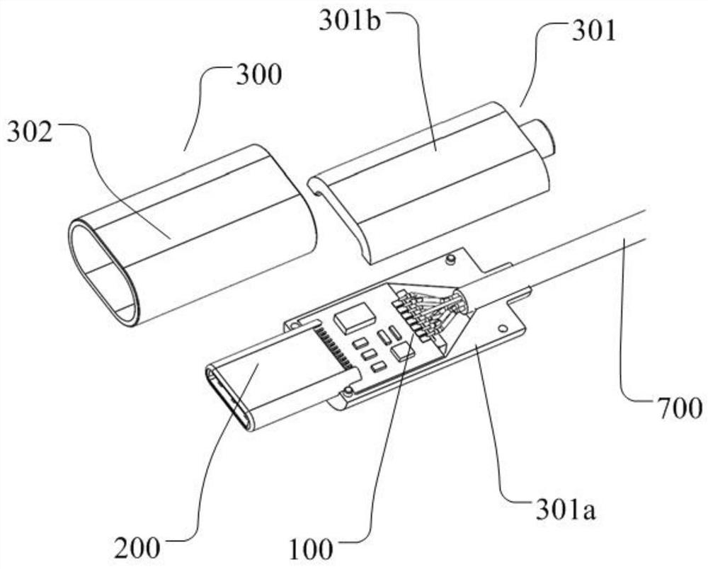 Shell structure of photoelectric module, connector, data line and manufacturing method