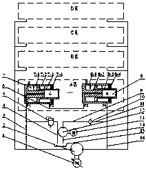 Shield tunneling machine single piston rod symmetric hydraulic cylinder series connection propulsion system