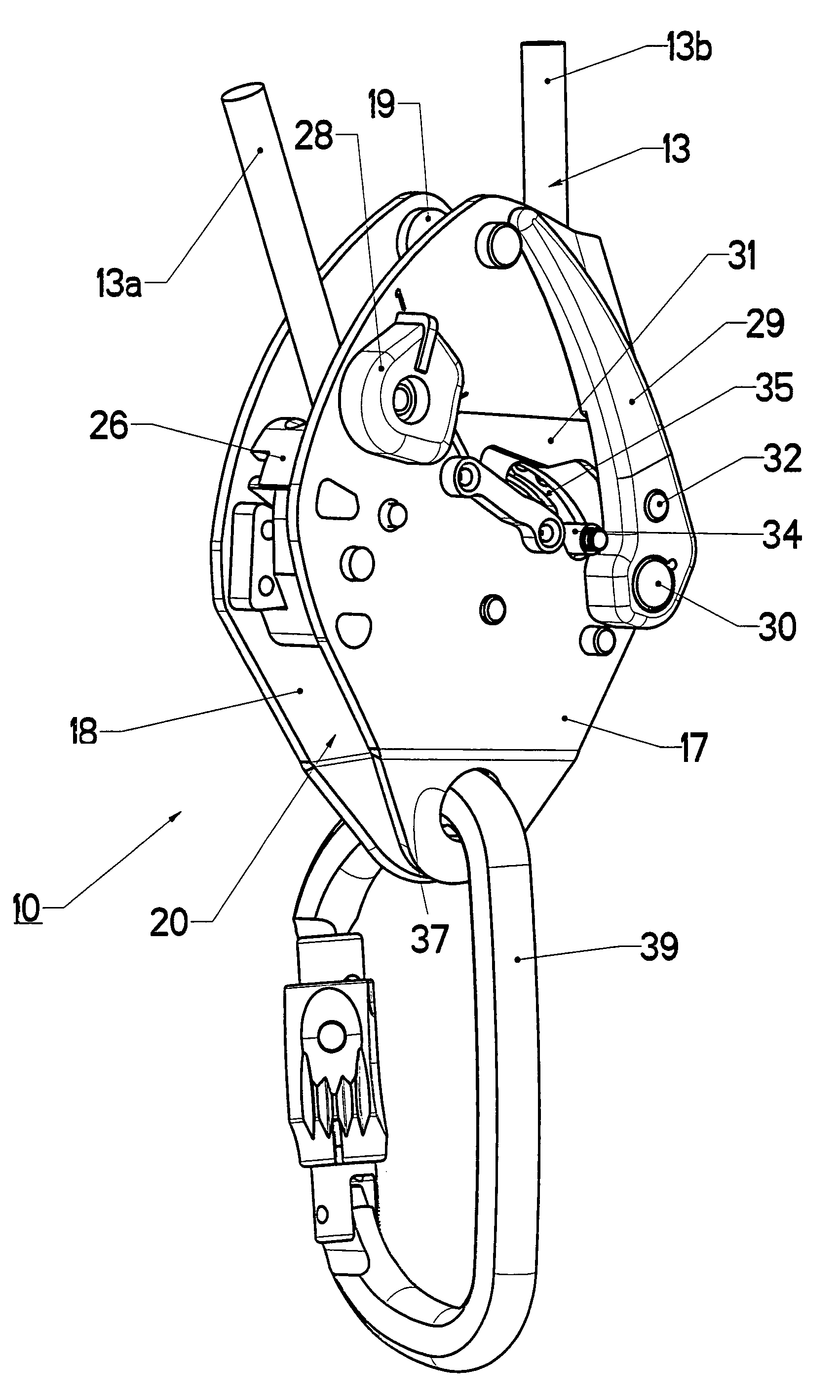 Multifunctional belaying device for a rope