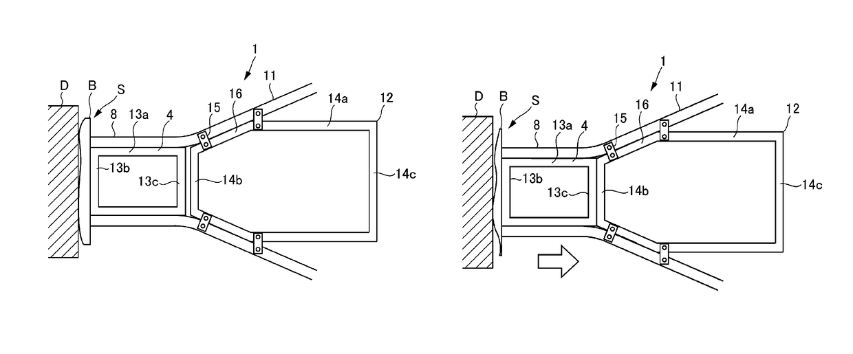 Impact load reduction structure