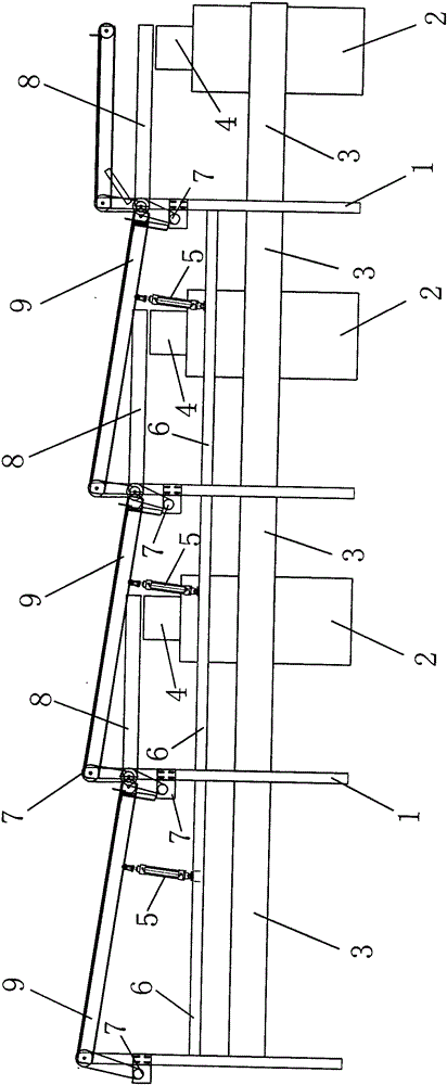 Submachine distributing device of dried noodle packaging machine