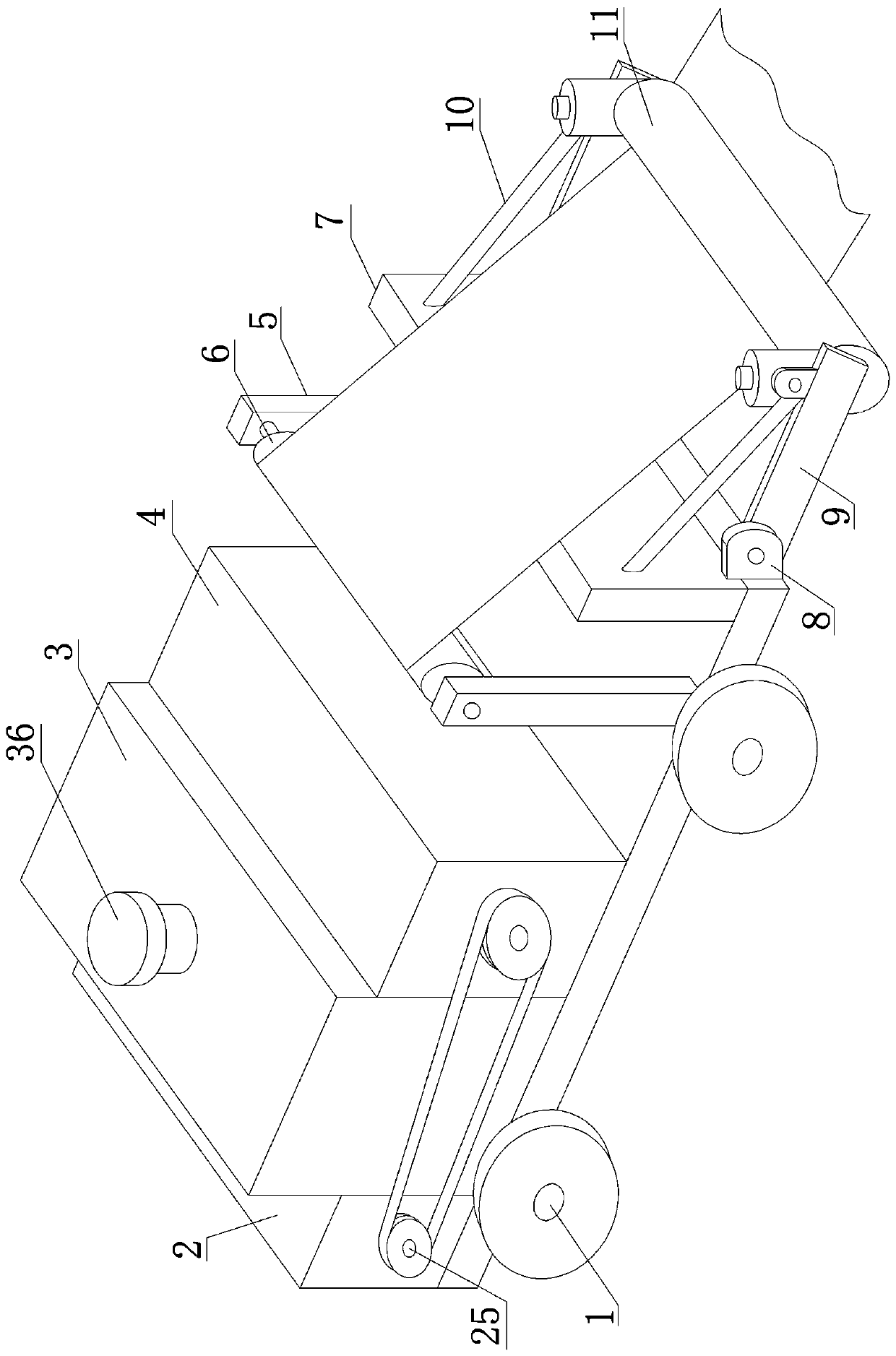 Concrete curing film covering device for building construction