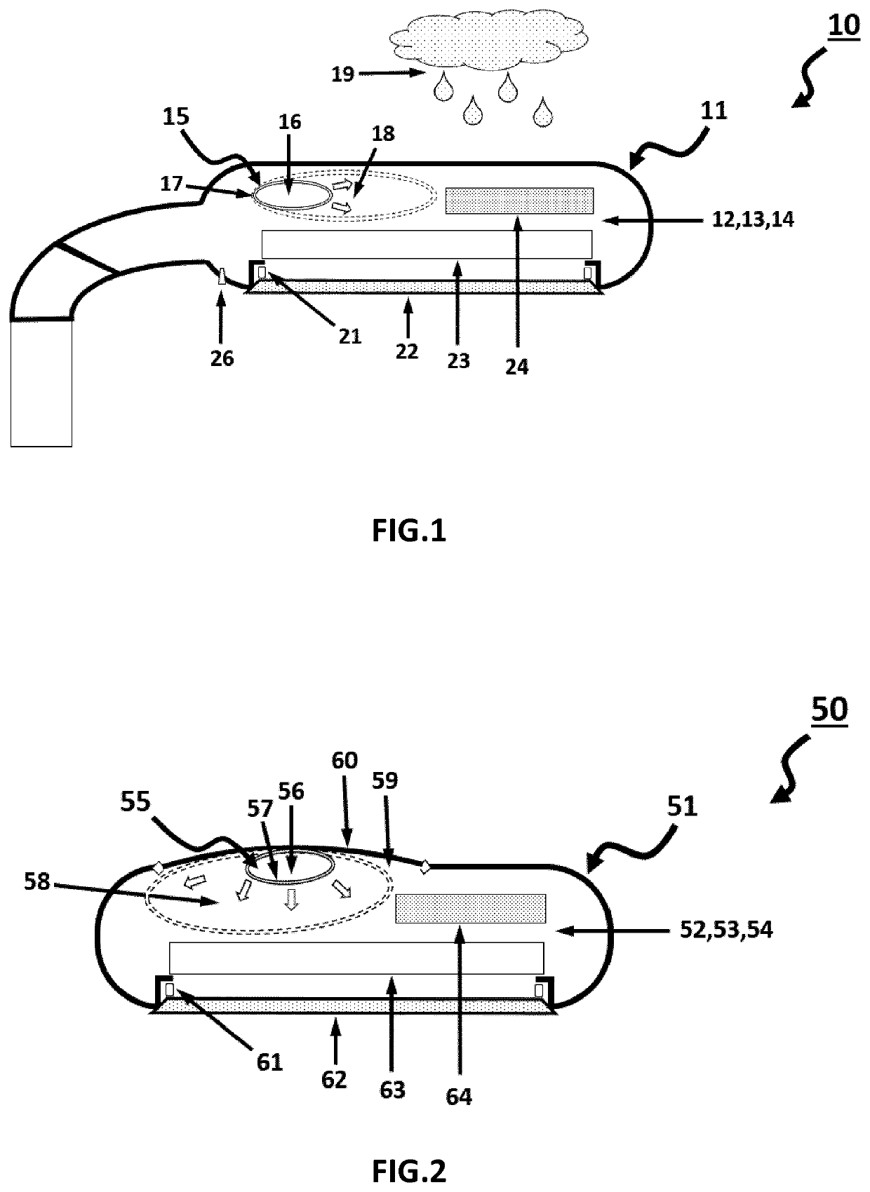 A lighting device comprising a housing and a bag