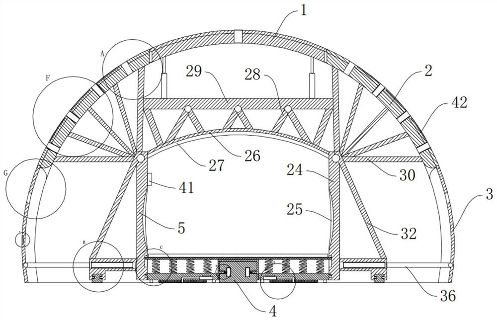 Tunnel concrete pouring device and using method