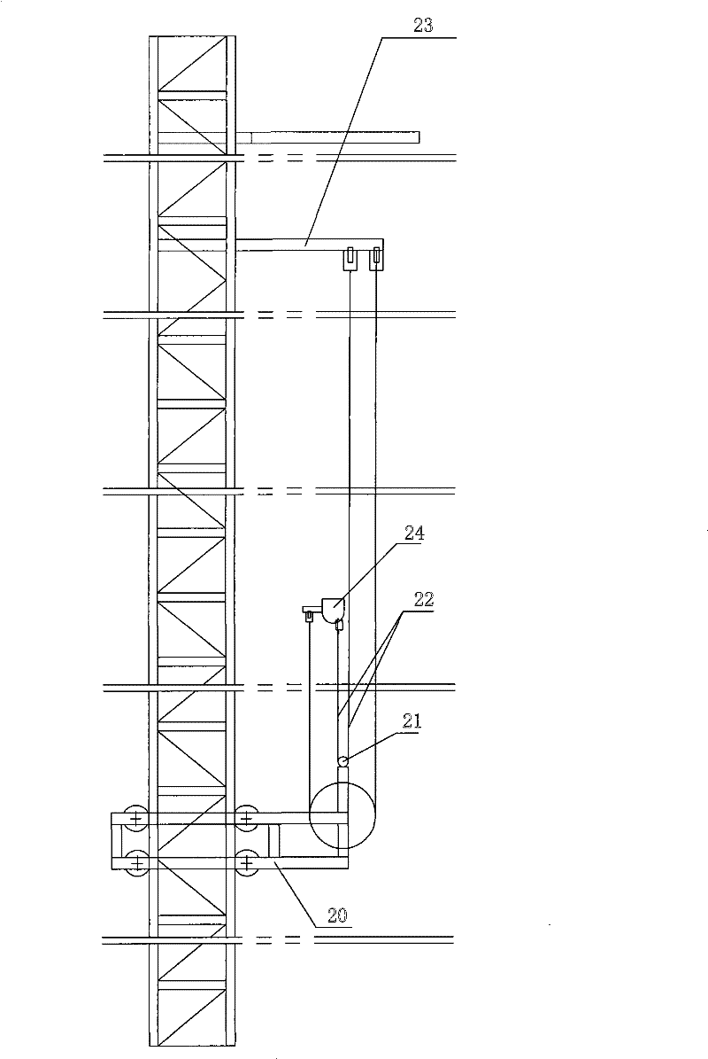 Cable trolley protector for construction elevator