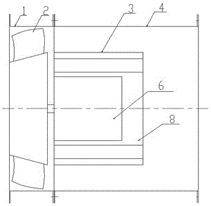 Efficient meridian acceleration axial flow fan with casing