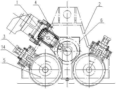 Gantry crane travelling unit device