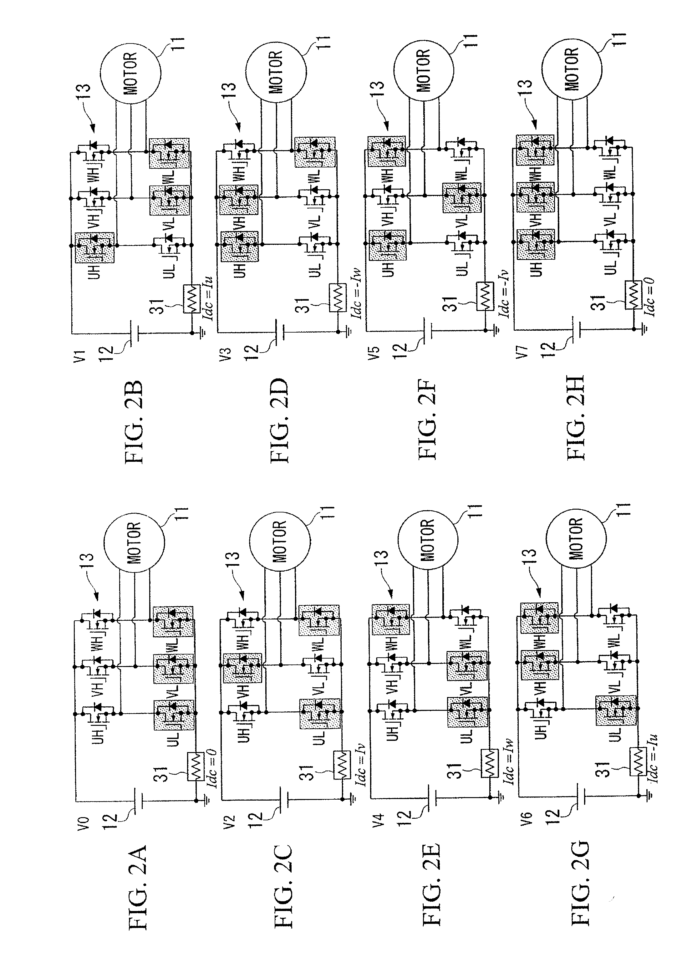 Phase current estimation device of motor and magnetic pole position estimation device of motor