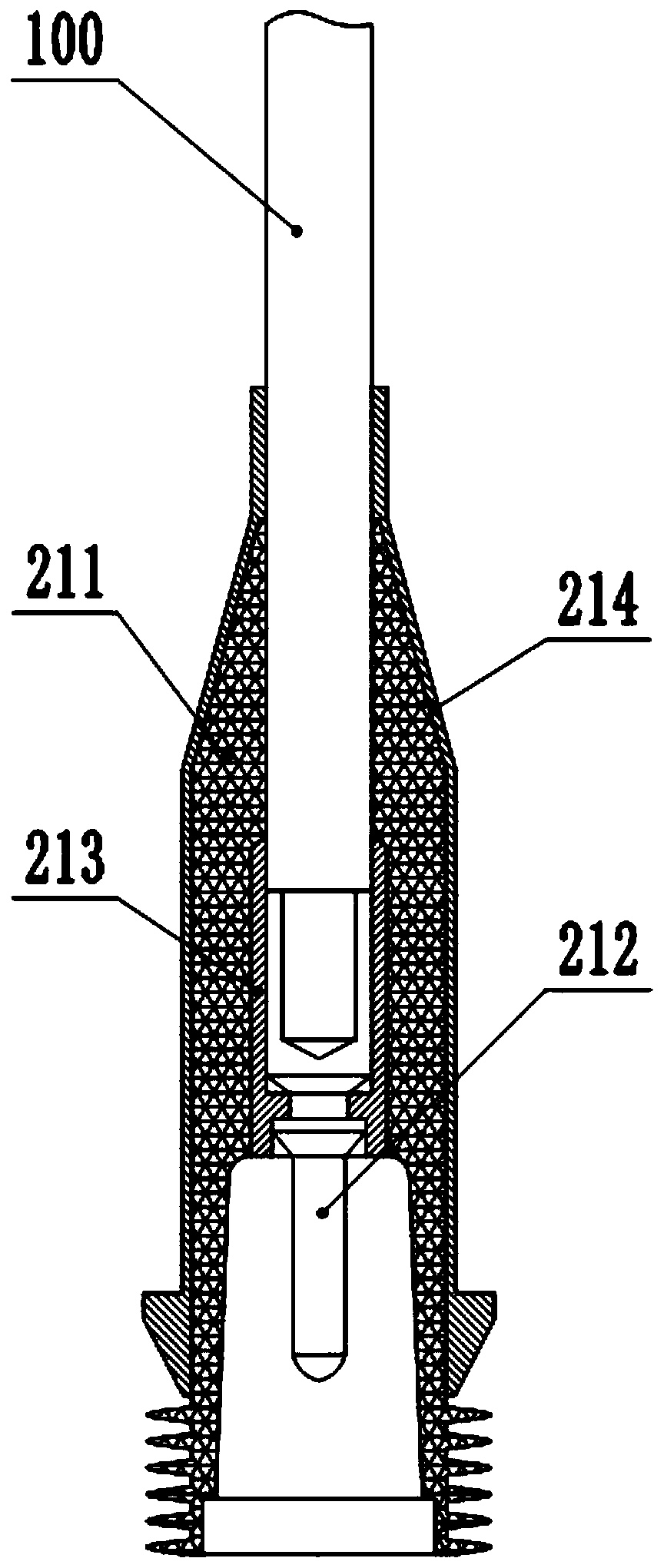 Live fast plug-in device for cable elbow joint and method