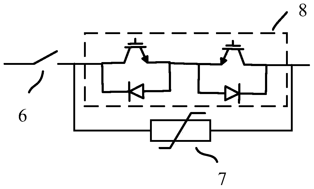 Low-cost DC circuit breaker suitable for overhead line DC power grid