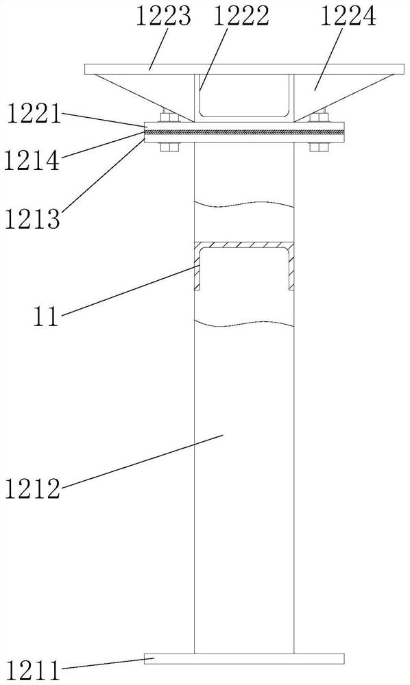 Supporting device for cabin and manufacturing method