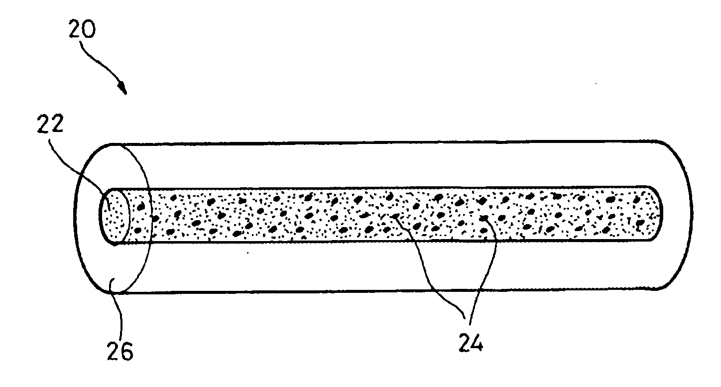 Optical guide including nanoparticles and manufacturing method for a preform intended to be shaped into such an optical guide