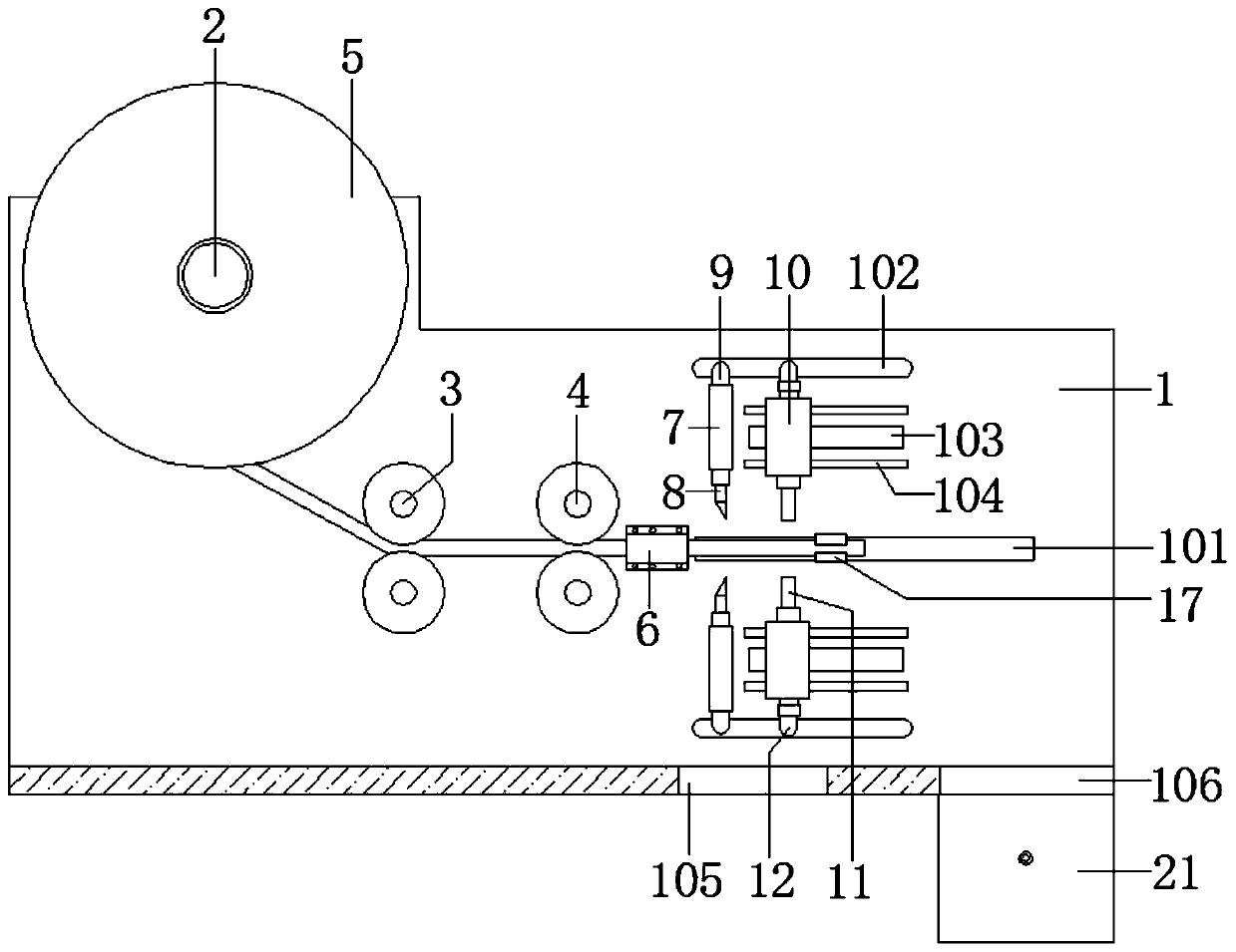 Wire harness stripping device in low-voltage box