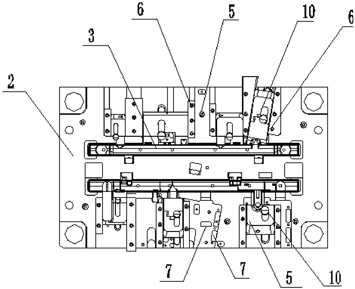 Heat radiator water chamber machining mold realizing multiple purposes by one mold