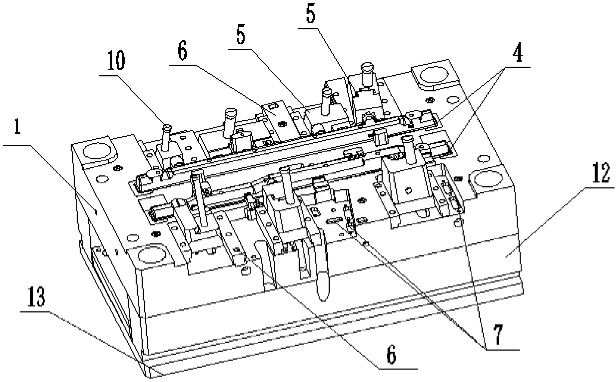 Heat radiator water chamber machining mold realizing multiple purposes by one mold