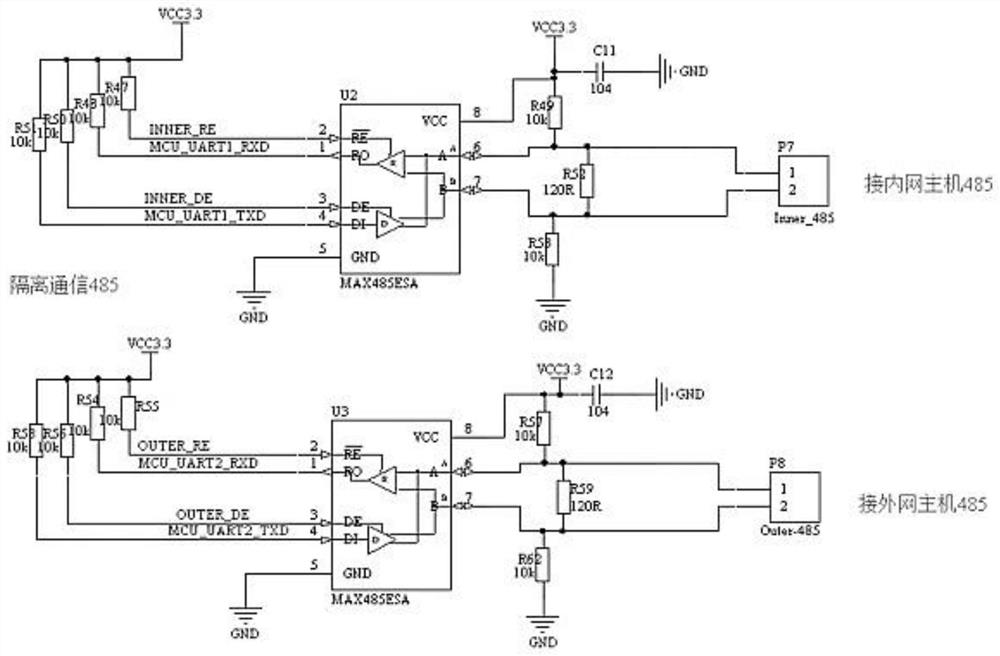 Isolation module based on RS485 communication and communication method thereof